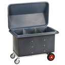 [ST58425] Mobile Truhe (mit 2 Fächer) (schwarz)