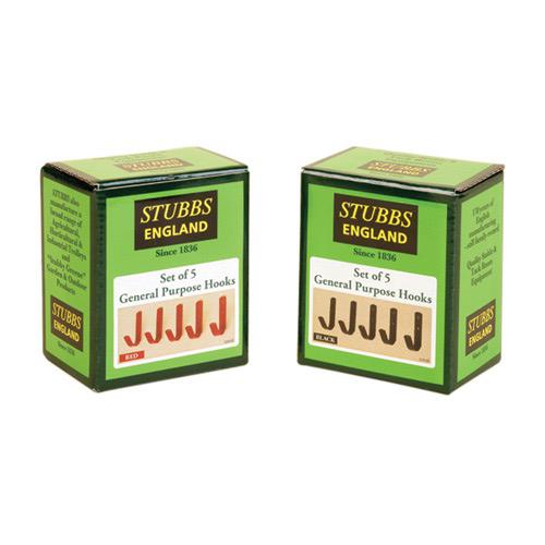 5er Set 1-fach Haken klein, 10cm, schwarz