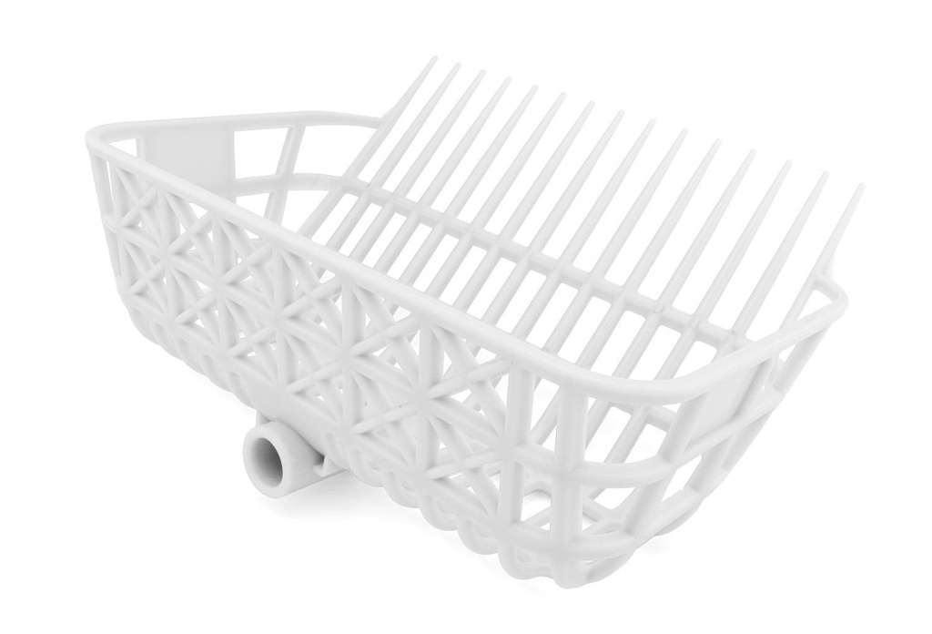 Fourche à crottin blanche, avec panier (Bollengabel weiss, mit Korb)